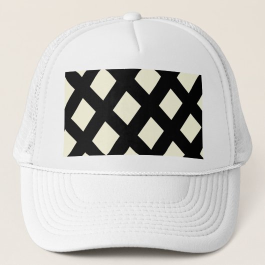 Lattice Trucker Hat (Crème & Zwart) Trucker Pet (Voorkant)
