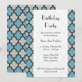 Latticework, Quatrefoil, Trellis, Birthday Party Kaart (Voorkant / Achterkant)