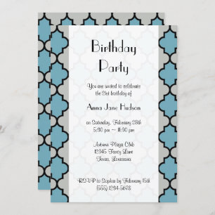 Latticework, Quatrefoil, Trellis, Birthday Party Kaart