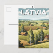 Latvia Countryside Travel Briefkaart (Voorkant / Achterkant)