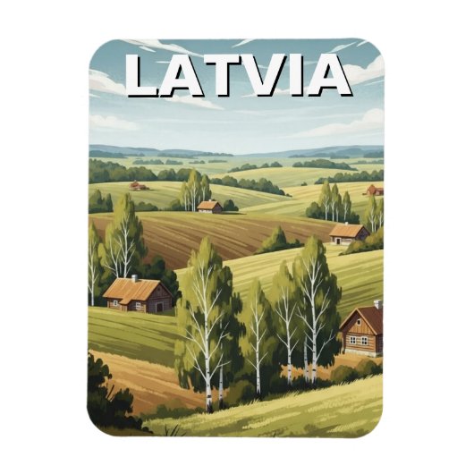 Latvia Countryside Travel Magneet (Verticaal)
