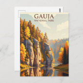 Latvia Gauja National Park Travel Briefkaart (Voorkant / Achterkant)