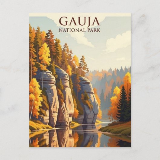 Latvia Gauja National Park Travel Briefkaart (Voorkant)