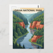 Latvia Gauja National Park Travel Briefkaart (Voorkant / Achterkant)