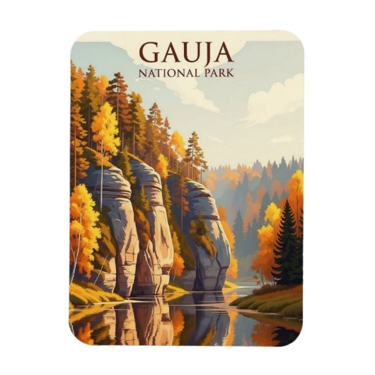 Latvia Gauja National Park Travel Magneet (Verticaal)