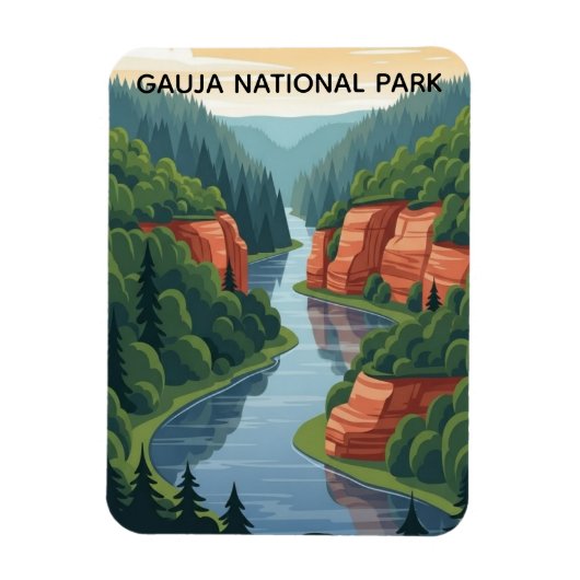 Latvia Gauja National Park Travel Magneet (Verticaal)