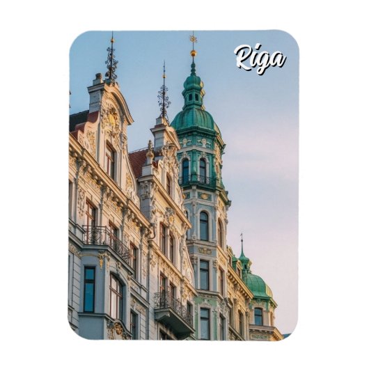 Latvia Riga Art Nouveau Travel Magneet (Verticaal)
