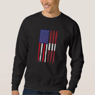 Latvian Roots Half American Flag Patriotic Latvian Trui