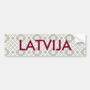 Latvija Latvija Traditioneel patroon Bumpersticker