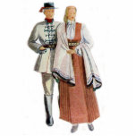 latvisiu paritis tautas terpos staand fotobeeldje<br><div class="desc">Latvieu tautu meita un tautu dels,  Letse traditionele regionale kostuums over mannelijke en vrouwelijke cijfers</div>