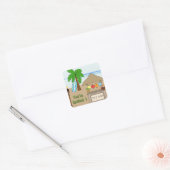 LAUA / Tiki Party Uitnodiging Envelope Seal Vierkante Sticker (Envelop)