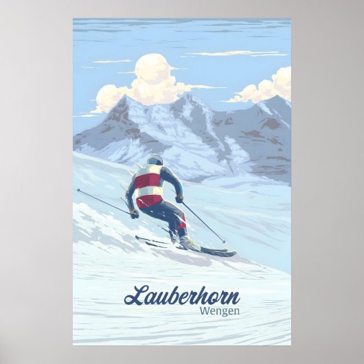 Lauberhorn Wengen Ski Poster (Voorkant)