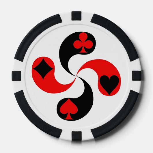 Lauburu Baskische Cross Spade Heart Diamond Club Pokerchips (Voorkant)