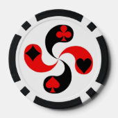 Lauburu Baskische Cross Spade Heart Diamond Club Pokerchips (Achterkant)