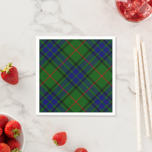 Lauder tartan blauw groen geruit servet
