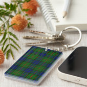 Lauder tartan blauw groen geruit sleutelhanger (Voorkant Rechts)