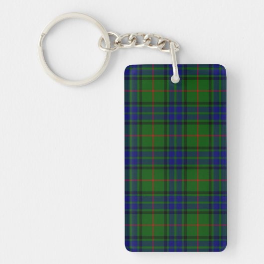 Lauder tartan blauw groen geruit sleutelhanger (Voorkant)