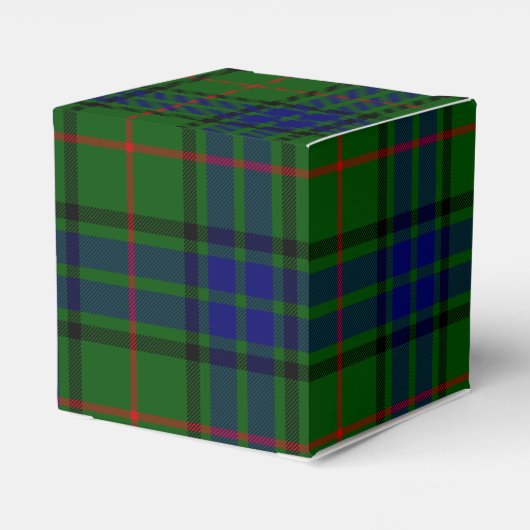 Lauder tartan blauw groene vleid bedankdoosjes (Achterkant)