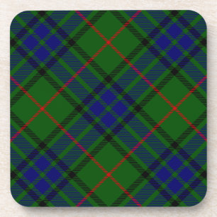Lauder tartan blauw groene vleid bier onderzetter