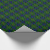 Lauder tartan blauw groene vleid cadeaupapier (Hoek)