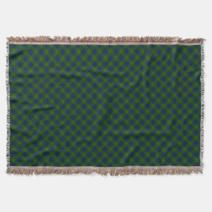 Lauder tartan blauw groene vleid deken