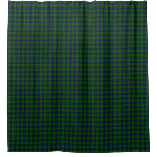 Lauder tartan blauw groene vleid douchegordijn (Voorkant)
