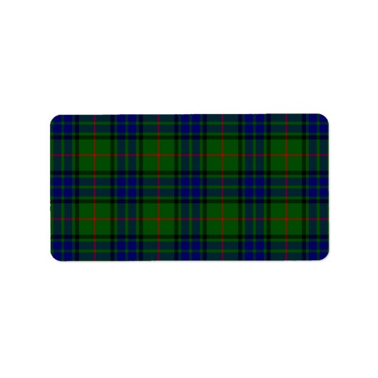 Lauder tartan blauw groene vleid etiket (Voorkant)