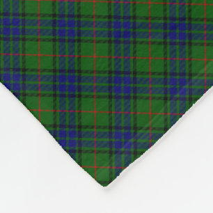 Lauder tartan blauw groene vleid fleece deken