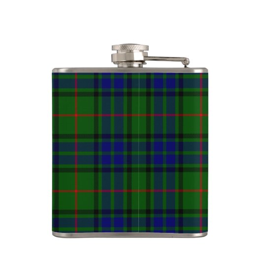 Lauder tartan blauw groene vleid heupfles (Achterkant)