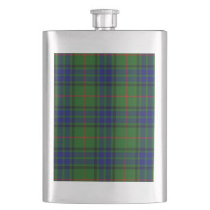 Lauder tartan blauw groene vleid heupfles