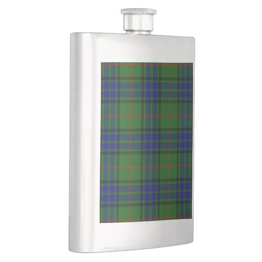 Lauder tartan blauw groene vleid heupfles (Rechts)