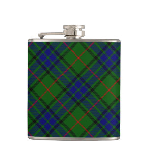 Lauder tartan blauw groene vleid heupfles
