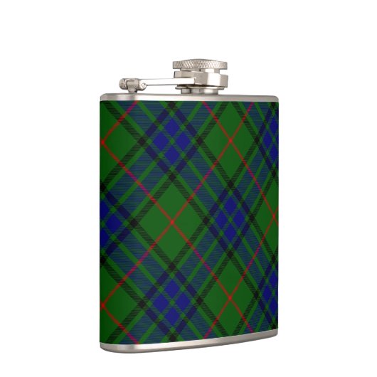 Lauder tartan blauw groene vleid heupfles (Rechts)