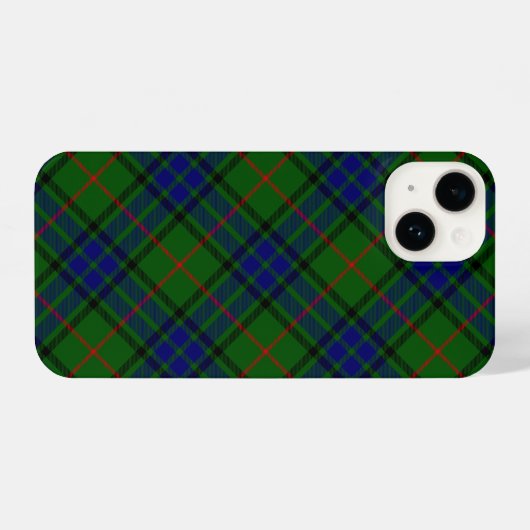 Lauder tartan blauw groene vleid iPhone hoesje (Achterkant horizontaal)