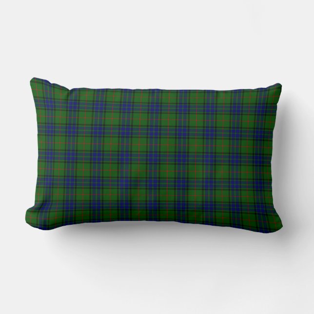 Lauder tartan blauw groene vleid kussen (Voorkant)