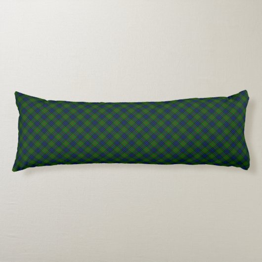 Lauder tartan blauw groene vleid lichaamskussen (Voorkant)