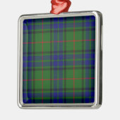 Lauder tartan blauw groene vleid metalen ornament (Links)
