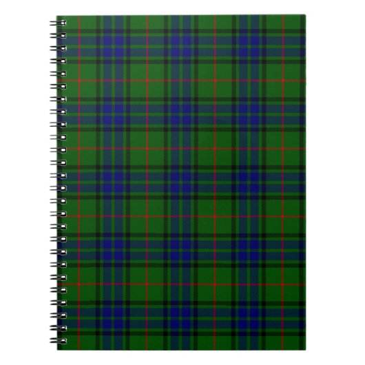 Lauder tartan blauw groene vleid notitieboek (Voorkant)