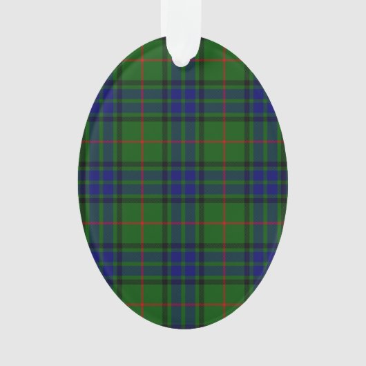 Lauder tartan blauw groene vleid ornament (voorkant)