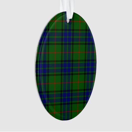 Lauder tartan blauw groene vleid ornament (voorkant)
