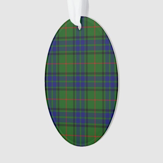 Lauder tartan blauw groene vleid ornament (voorkant)