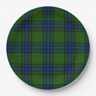 Lauder tartan blauw groene vleid papieren bordje