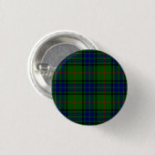 Lauder tartan blauw groene vleid ronde button 3,2 cm (Voorkant /achterkant)