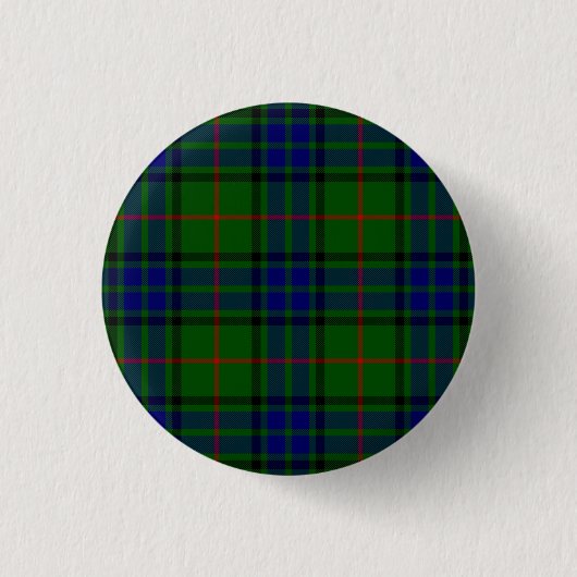 Lauder tartan blauw groene vleid ronde button 3,2 cm (Voorkant)