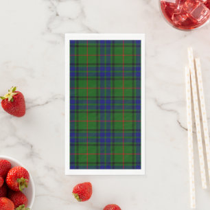 Lauder tartan blauw groene vleid servet