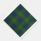 Lauder tartan blauw groene vleid servet (Hoek)