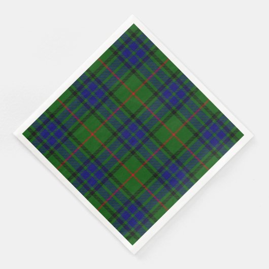Lauder tartan blauw groene vleid servet (Hoek)
