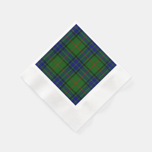 Lauder tartan blauw groene vleid servetten (Hoek)
