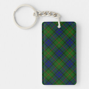 Lauder tartan blauw groene vleid sleutelhanger