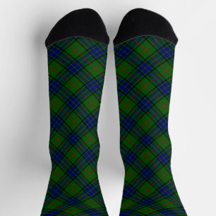 Lauder tartan blauw groene vleid sokken